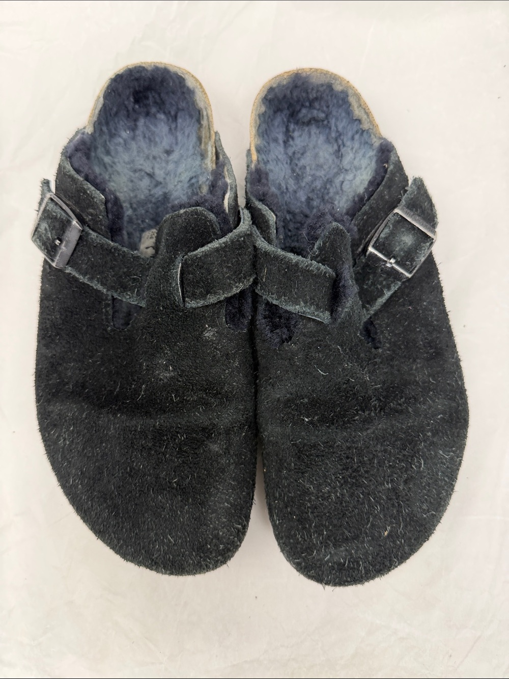 Birkenstock Boston Shearling NARROW Suede Leather Clog Size 39